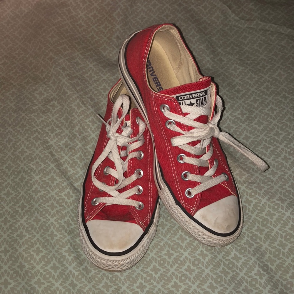 Fairly new pair of red converse all stars